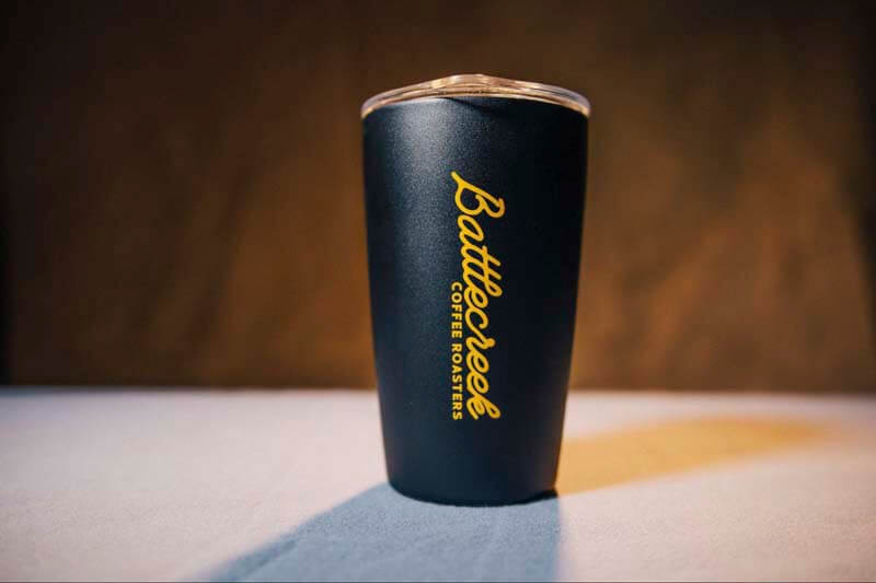 A coffee tumbler gift for brewers from Battlecreek Coffee Roasters