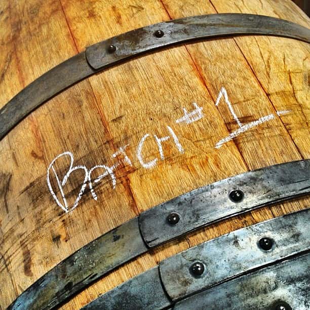 Barrel labeled "Batch 1" from The Rare Barrel