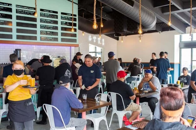 Busy happy hour at Humble Sea Brewing Company