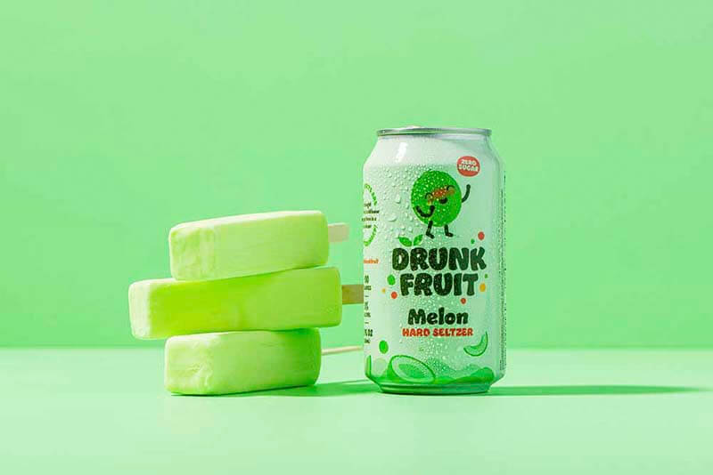 A can of melon flavored hard seltzer from Drunk Fruit