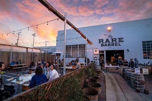Exterior and outdoor seating at The Rare Barrel