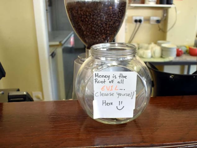 Funny tip jar idea and example