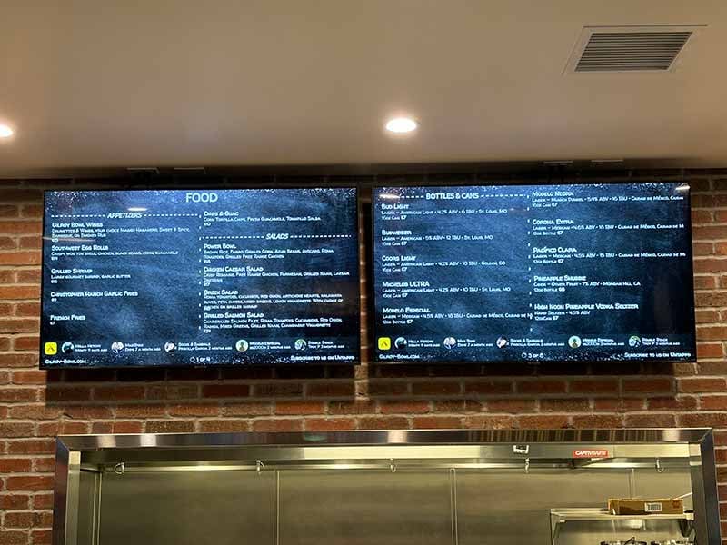 Untappd for Business digital menus on display at Gilroy Bowl