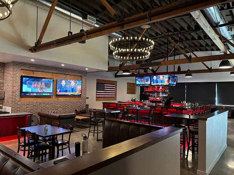 The interior and dining area of Gilroy Bowl