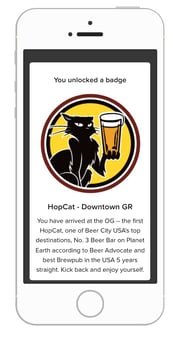 HopCat Untappd badge unlocked iPhone mockup