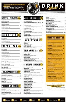 HopCat beer and drink menu generated by Untappd for Business app
