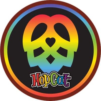 HopCat Pridge month badge on Untappd app