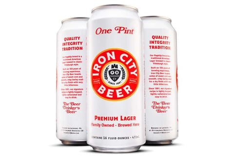 Iron City Beer pint cans