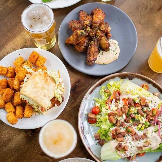 A variety of dishes from Humble Sea Brewing Company