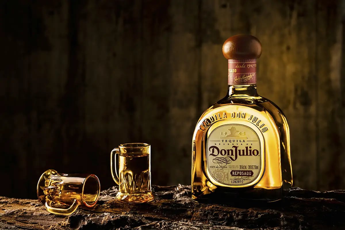 A promotional photo for Don Julio 1942 tequila