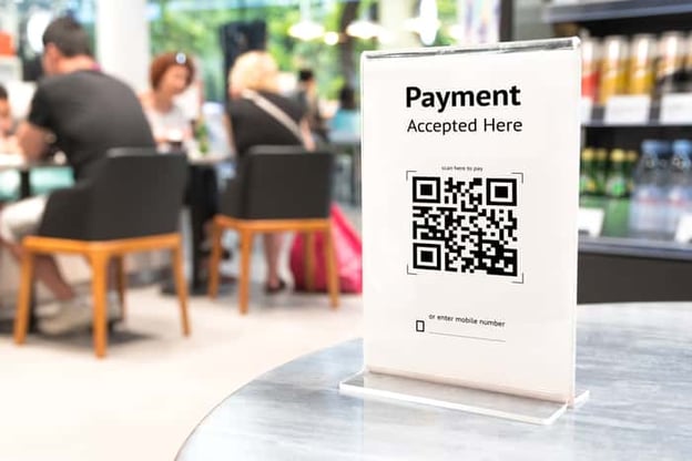 Tabletop QR code for guests to submit payments